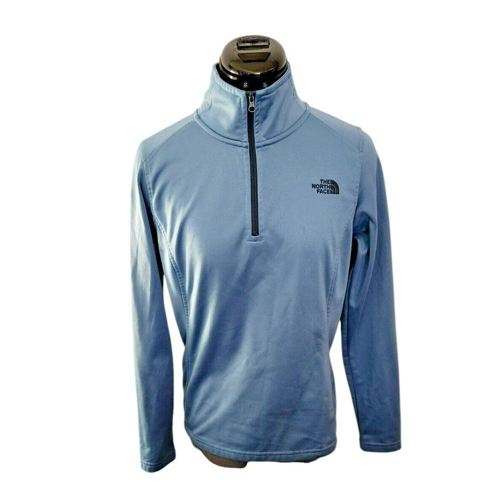 The North‎ Face Womens Blue Quarter Zip Pullover Fleece Jacket Small